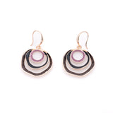Three circle earrings