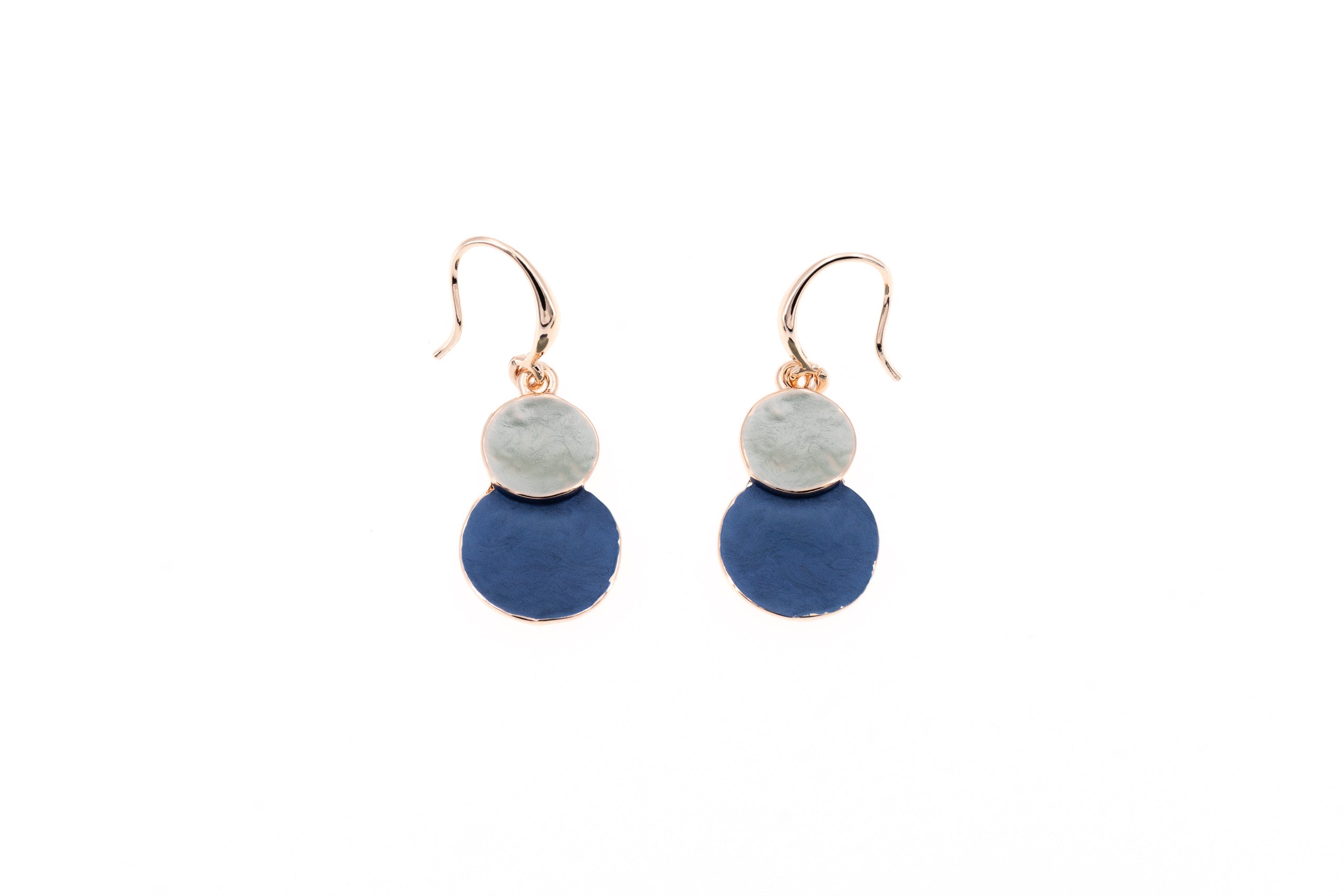 Double round dangling earrings