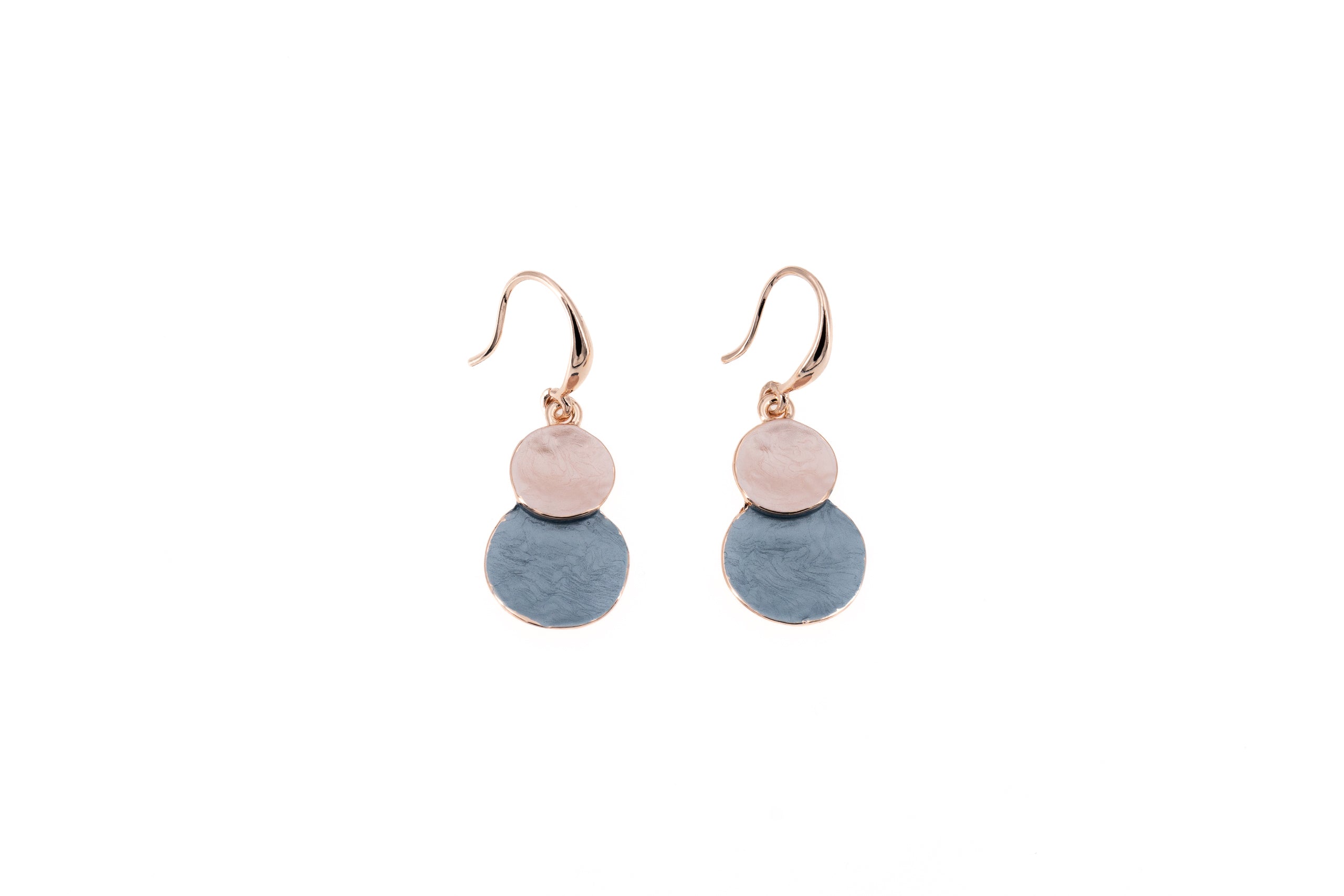 Double round dangling earrings