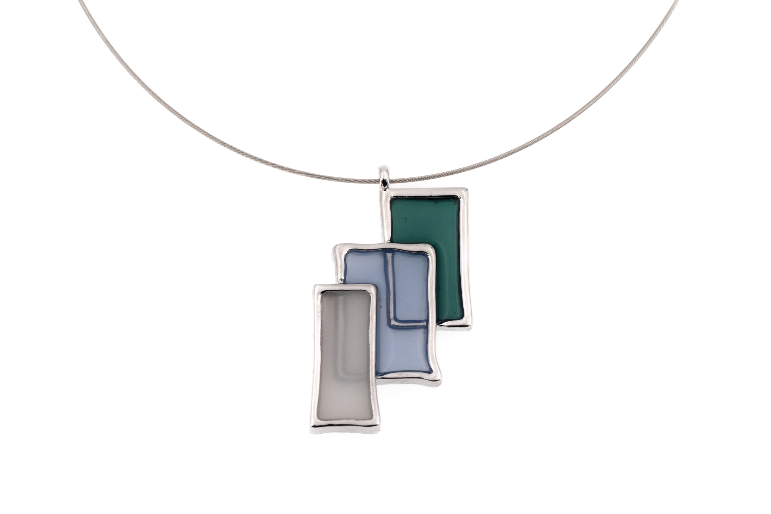 Glass rectangle necklace