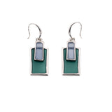 Glass rectangle earrings