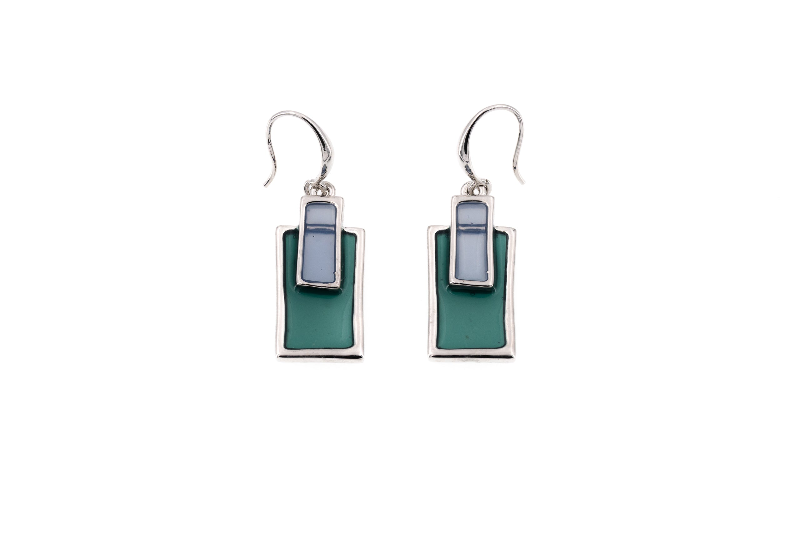 Glass rectangle earrings