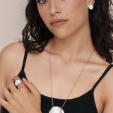 Long round slit necklace