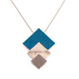 Long three-square necklace