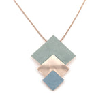 Long three-square necklace