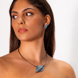 Striped rhombus earrings