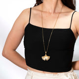 Collana lunga oro gingko