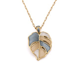 Collana lunga oro monstera