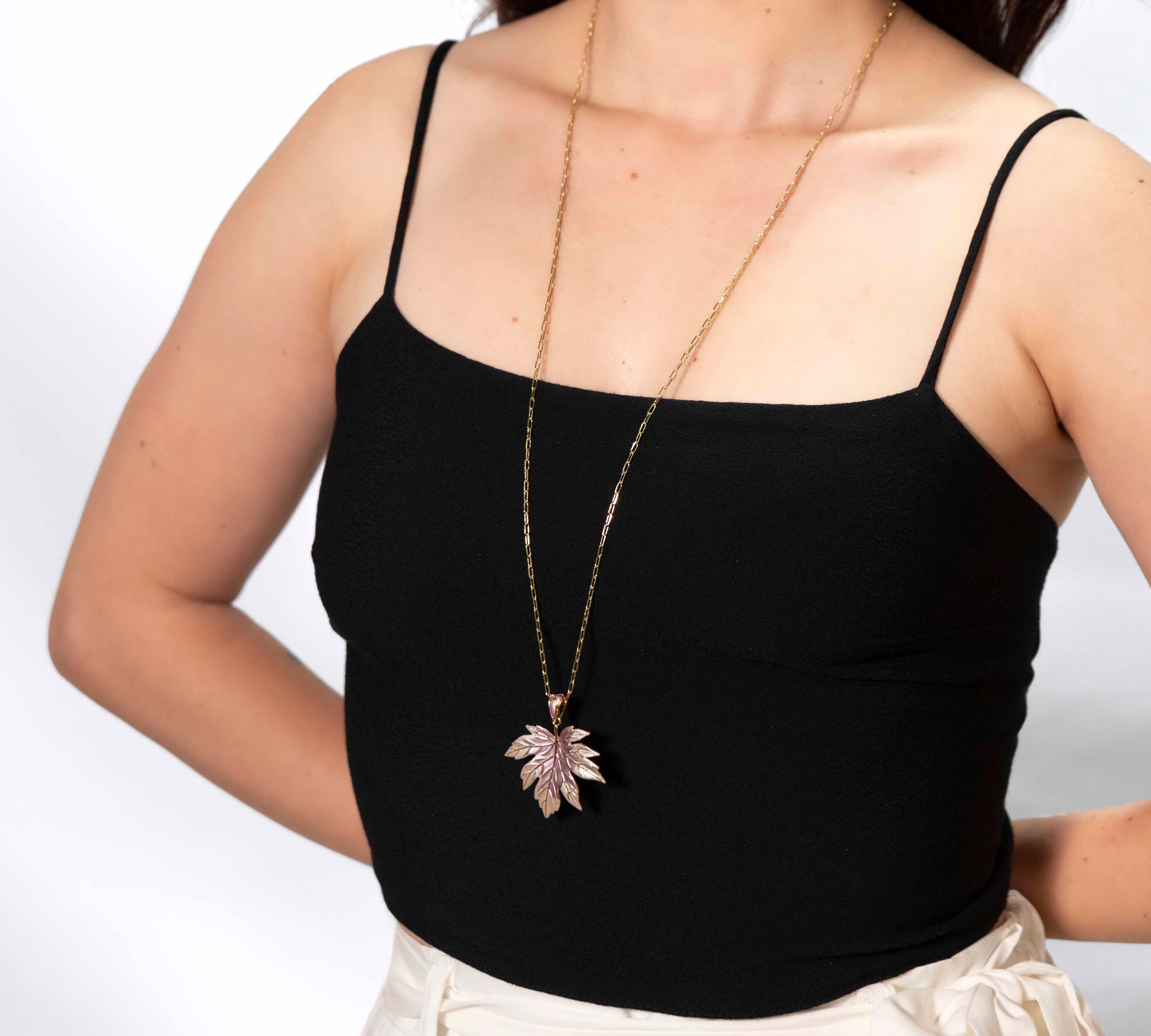 Collana lunga oro acero