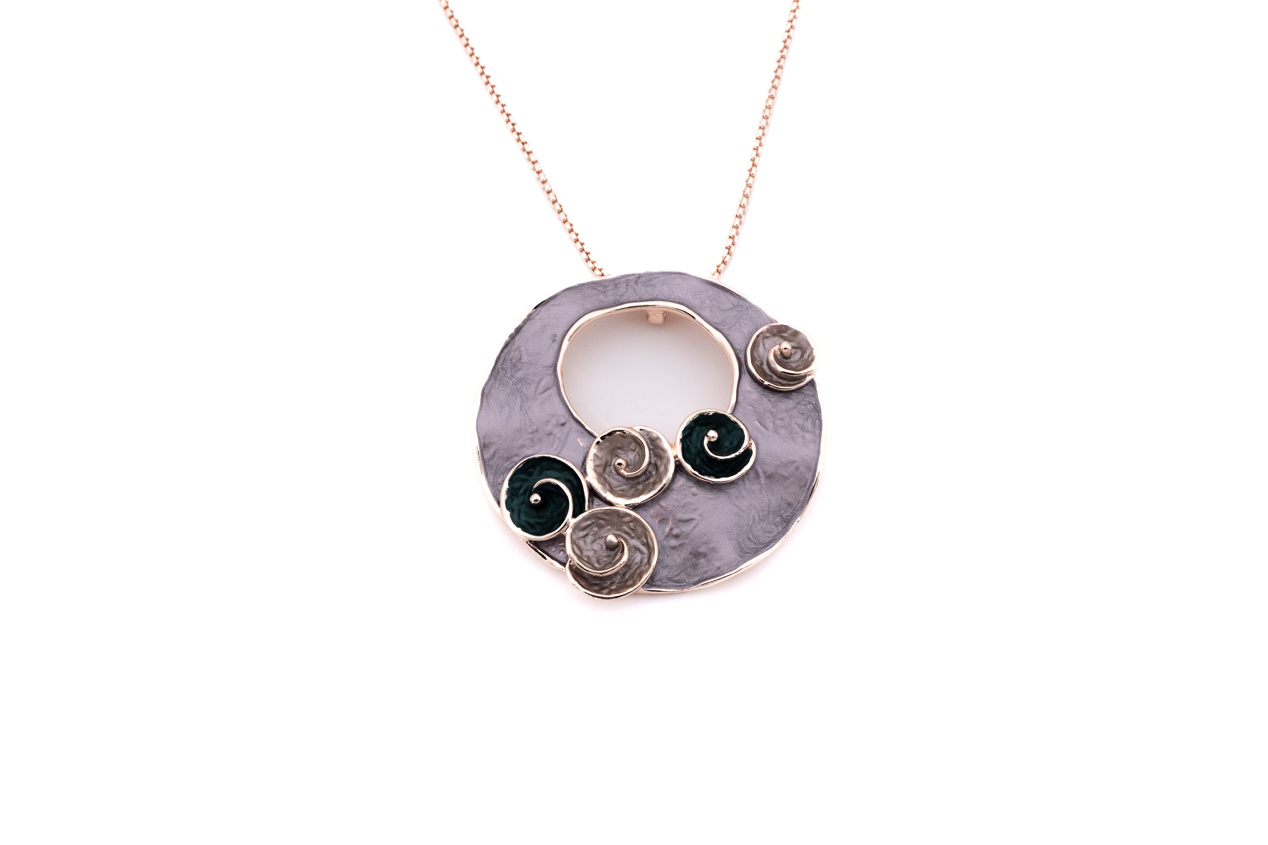 Collana lunga cerchio fiorellini