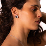 Burnished flower earrings 