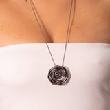 Long spiral thread necklace