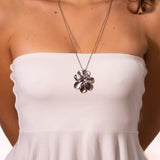 Long open flower necklace