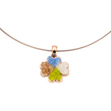 Collana corta quadrifoglio vetro