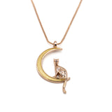 Kitten on the moon necklace