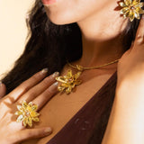 Handcrafted flower earrings