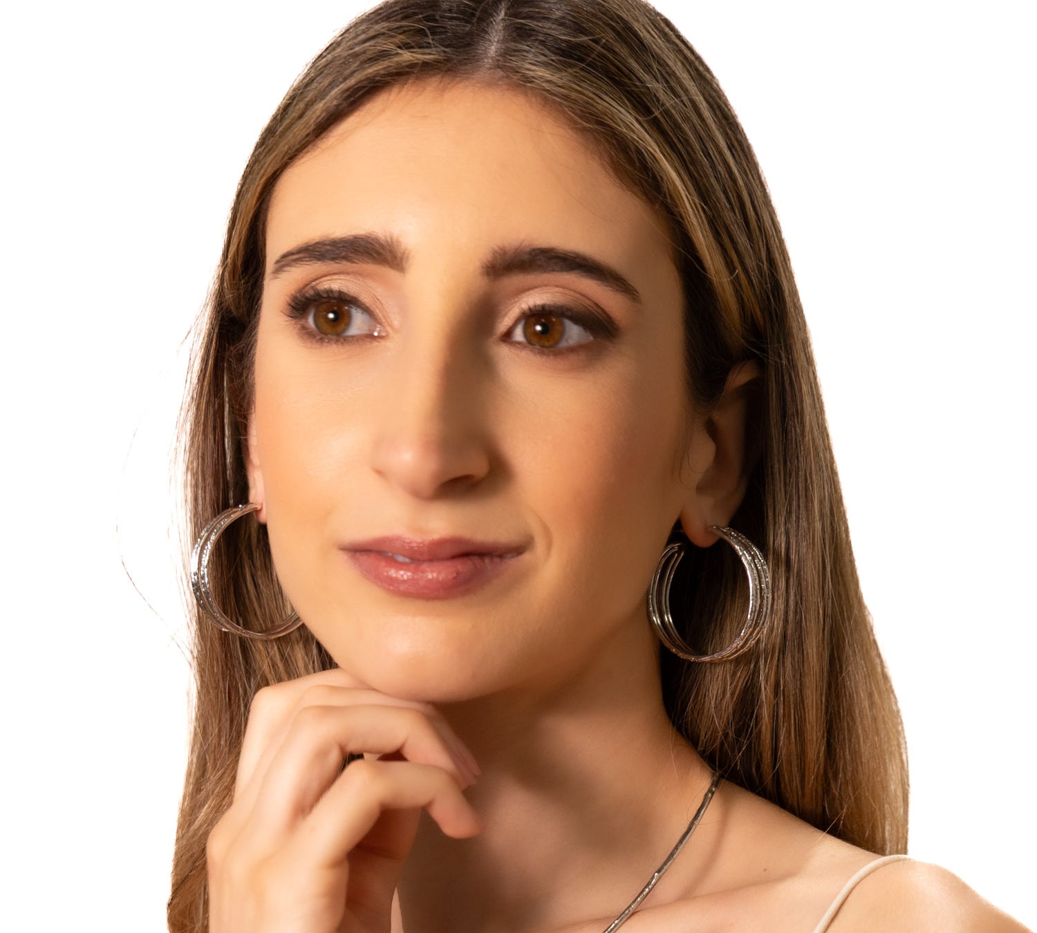 Orecchini cerchio rigato