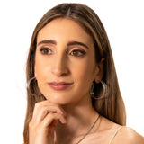 Orecchini cerchio rigato