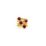 Anello zigrinato multi rubino