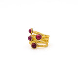 Anello zigrinato multi rubino