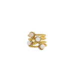 Multi-mother-of-pearl knurled ring