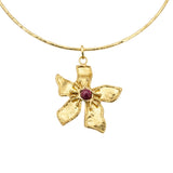 Flower and stone collar