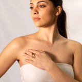 Anello foglia pietra