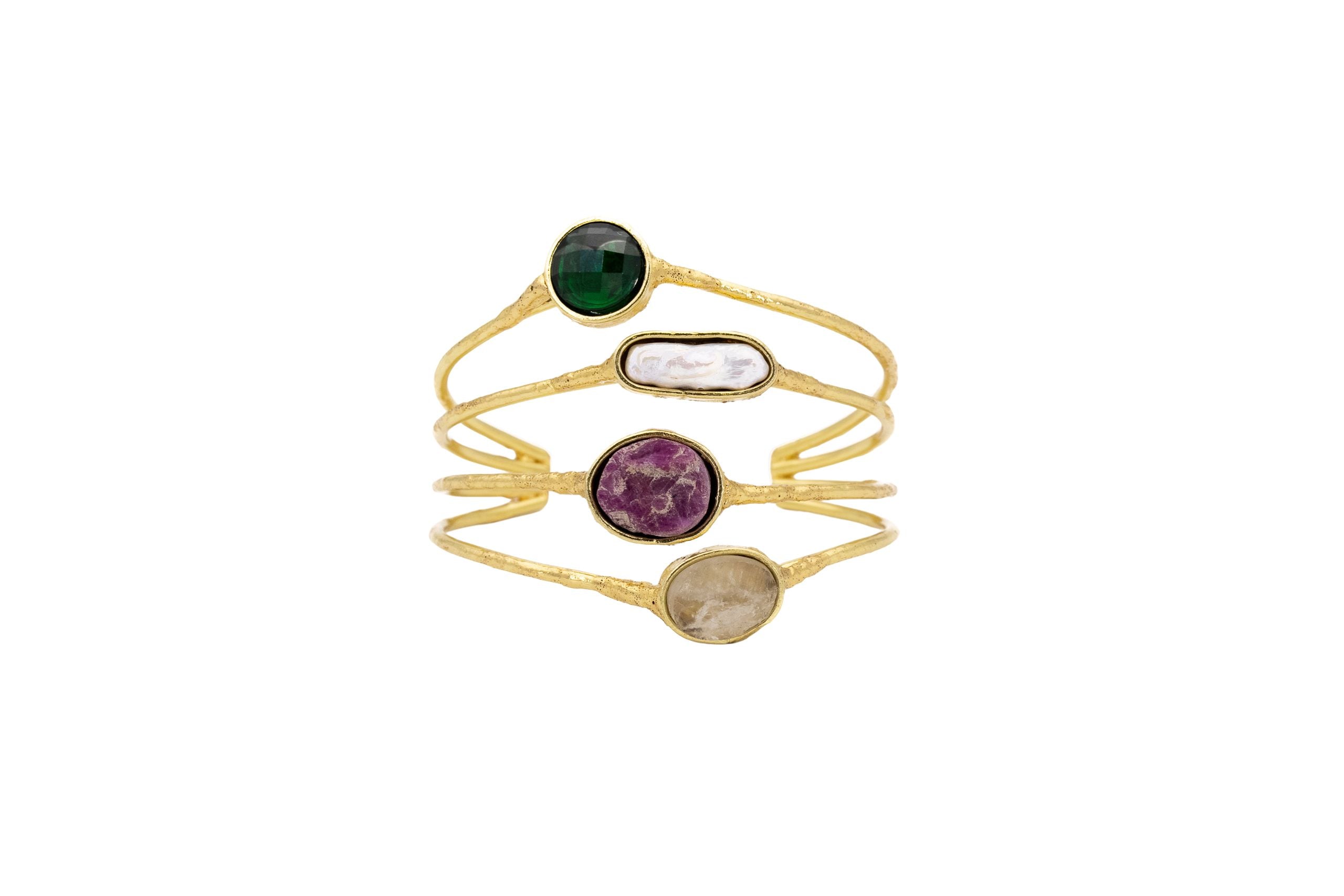 Stone and crystal bracelet
