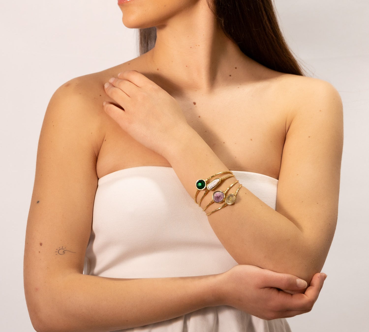 Stone and crystal bracelet