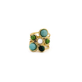 Anello fiore pietre
