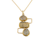 Collana lunga pietra rettangolo