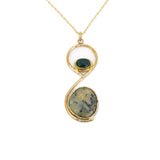 Collana lunga pietra rettangolo