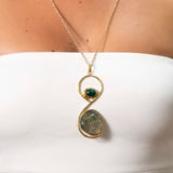 Collana lunga pietra rettangolo
