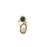Anello due pietre naturali