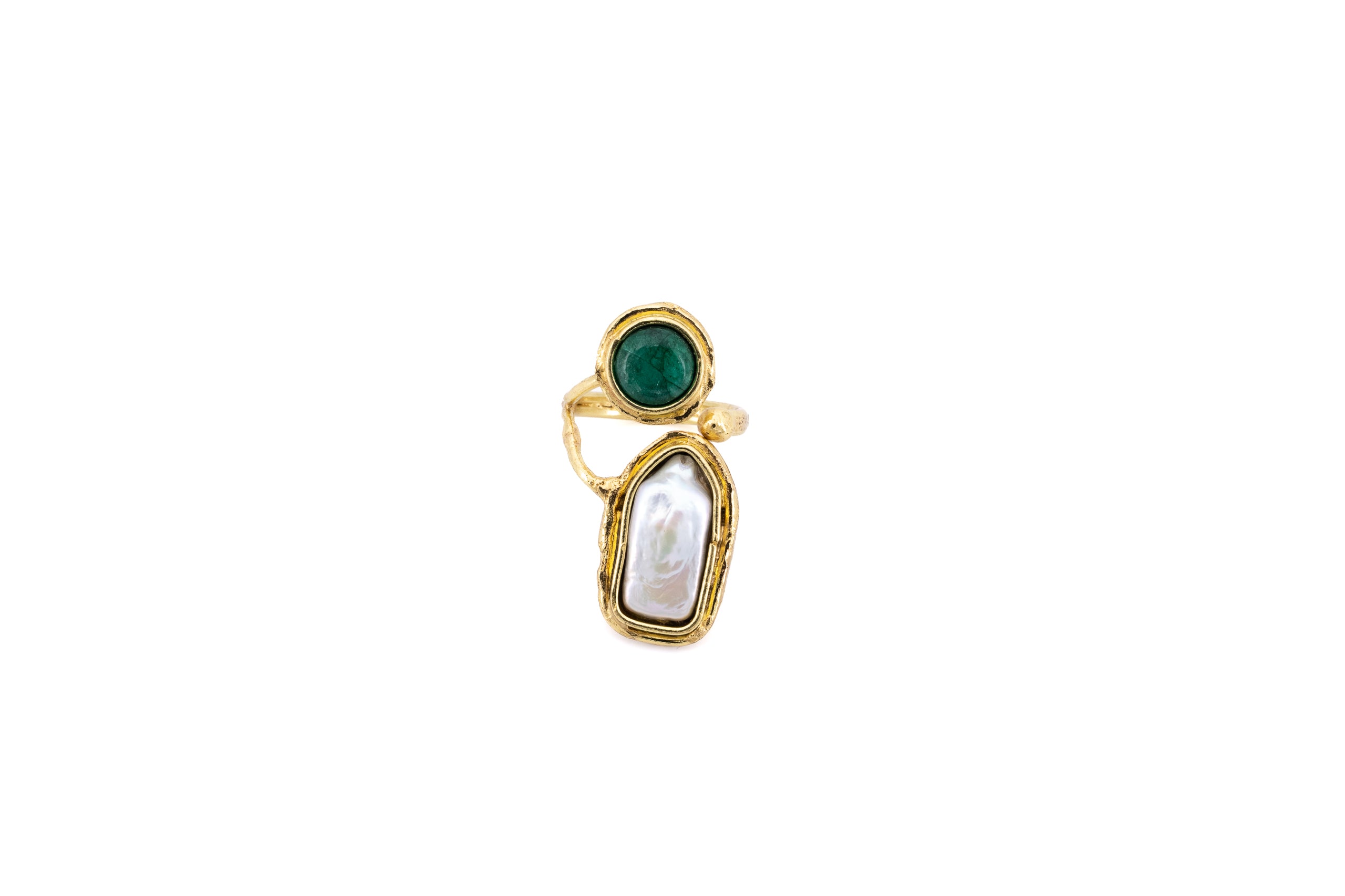 Anello due pietre naturali