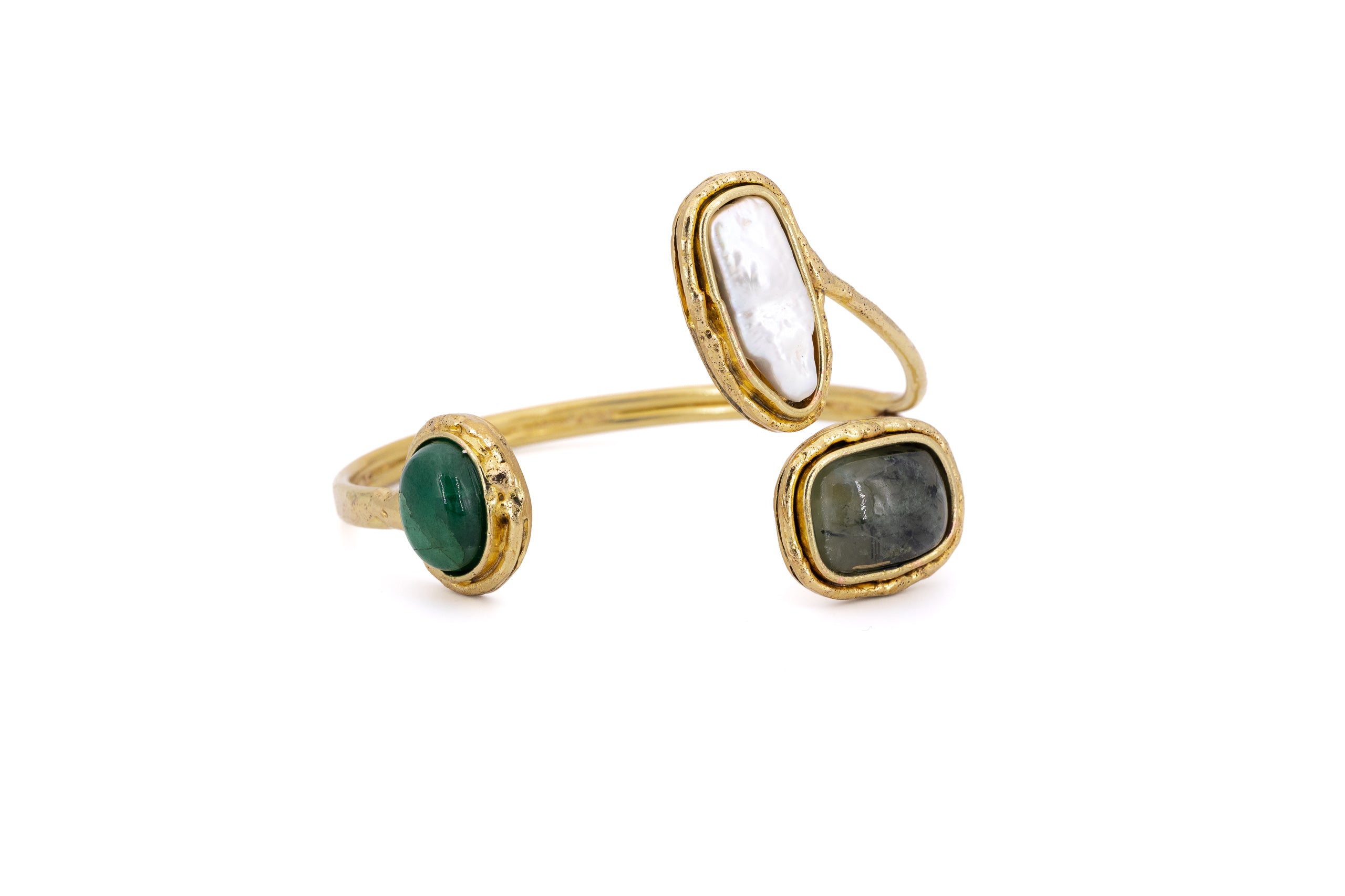 Bracciale aperto tre pietre naturali