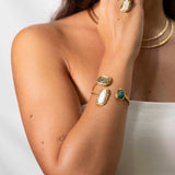 Bracciale aperto tre pietre naturali