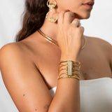 Bracciale pietra rettangolo allungato