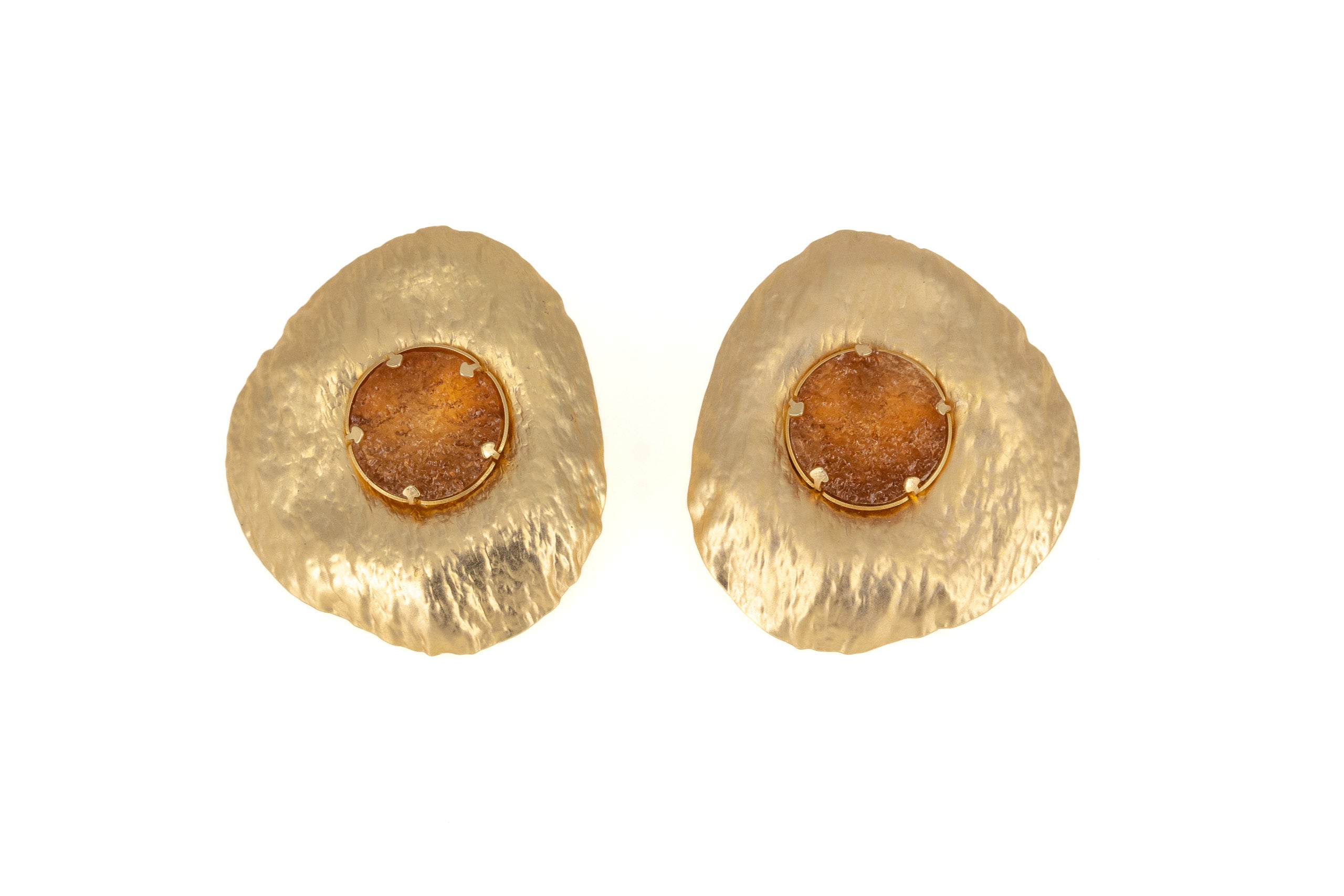 Sun earrings with resin