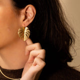 Monstera earrings