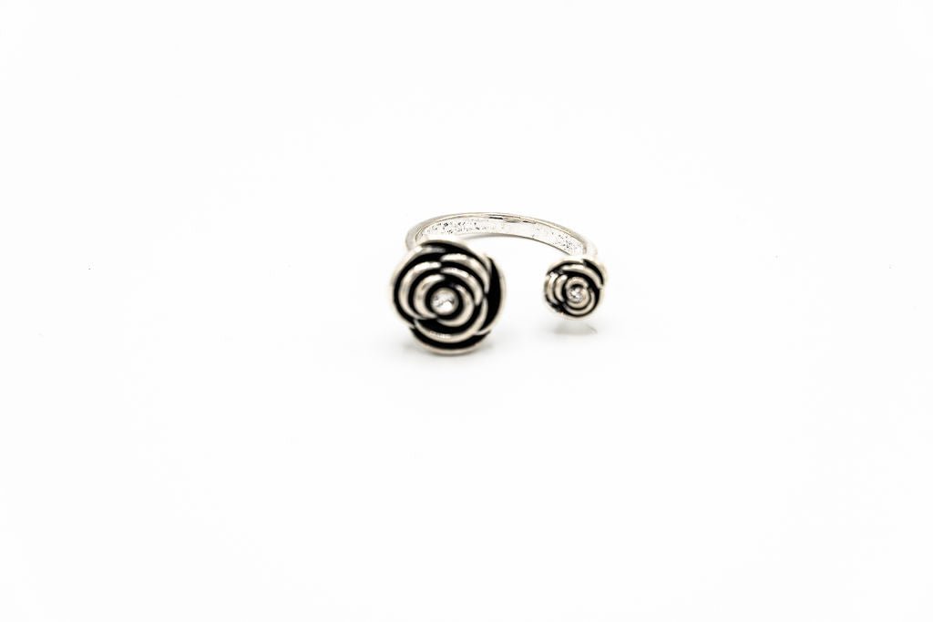 Anello doppia rosa strass - KLK