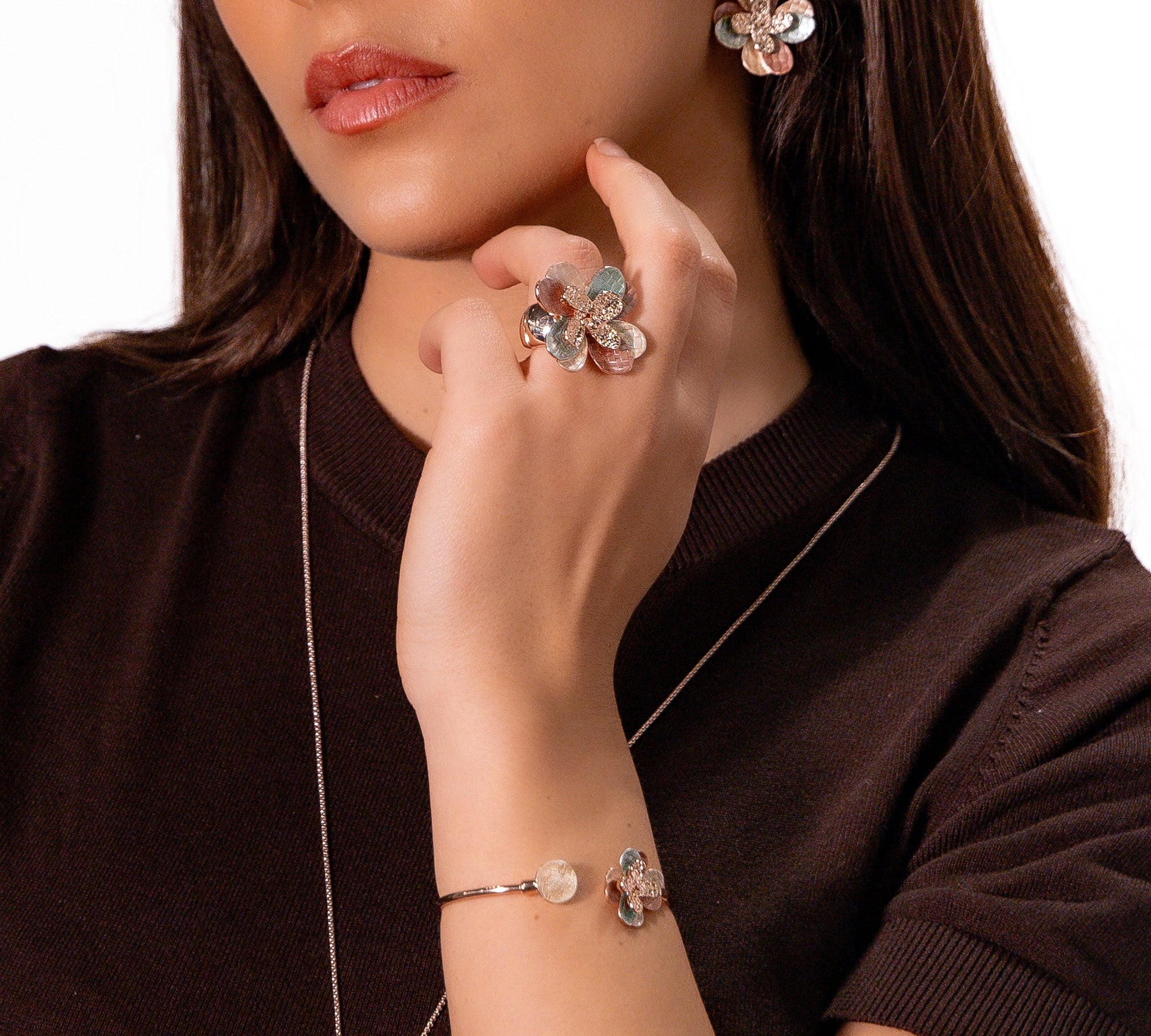 Anello doppio fiore - KLK