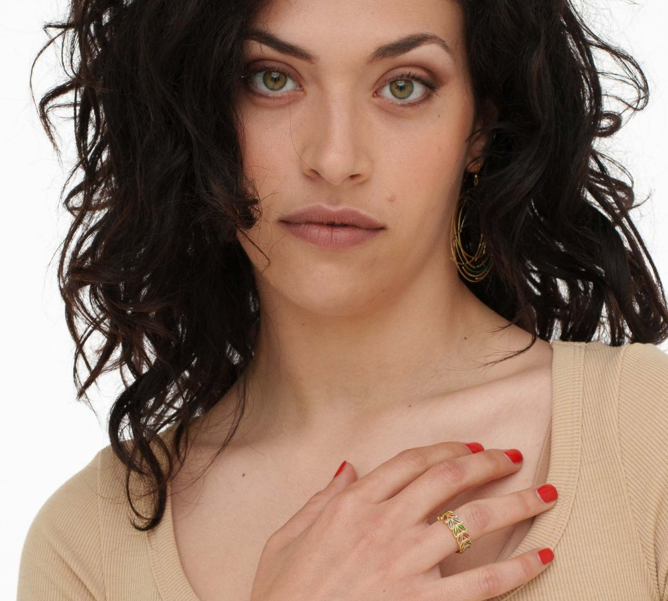 Anello foglioline colorate - KLK