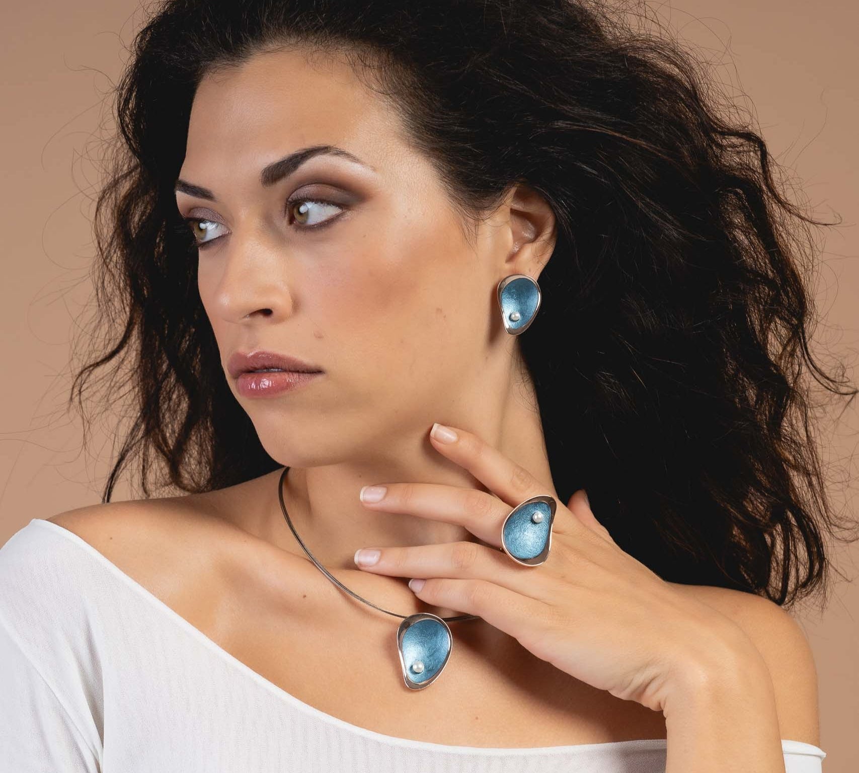 Anello goccia con perla - KLK