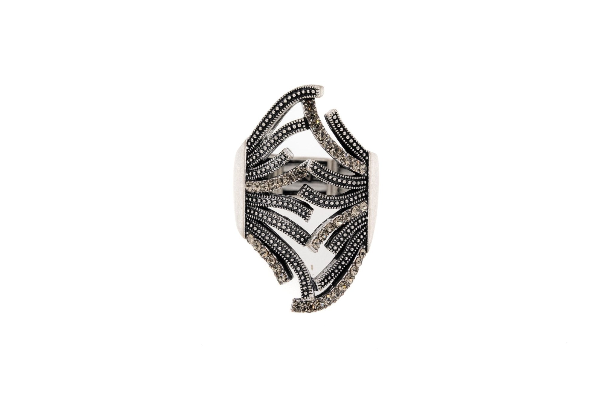Anello ventaglio con cristallini - KLK