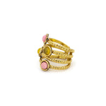 Anello zigrinato multi pietrine - KLK