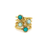 Anello zigrinato multi pietrine - KLK