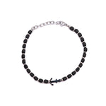 Bracciale dadini ancora nera - KLK