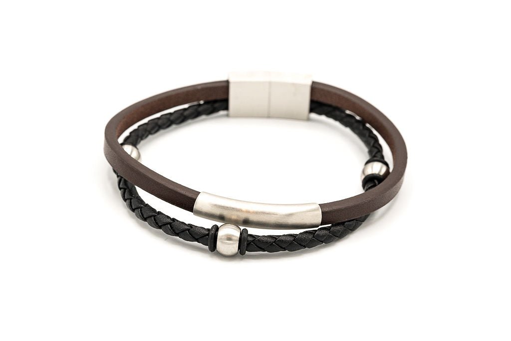 Bracciale doppio filo pelle - KLK