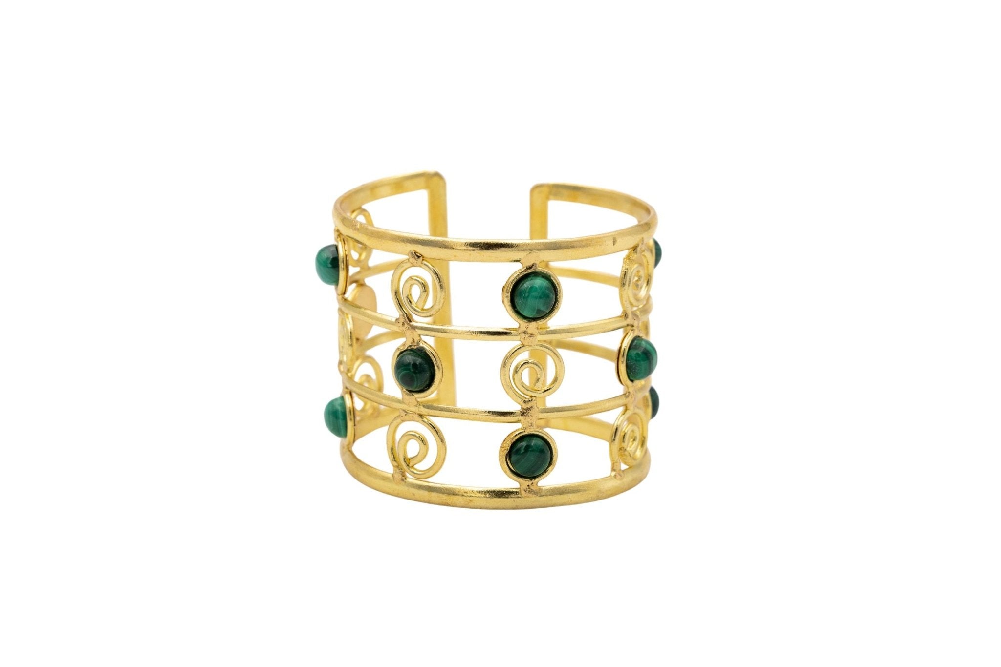 Bracciale malachite e spirali - KLK